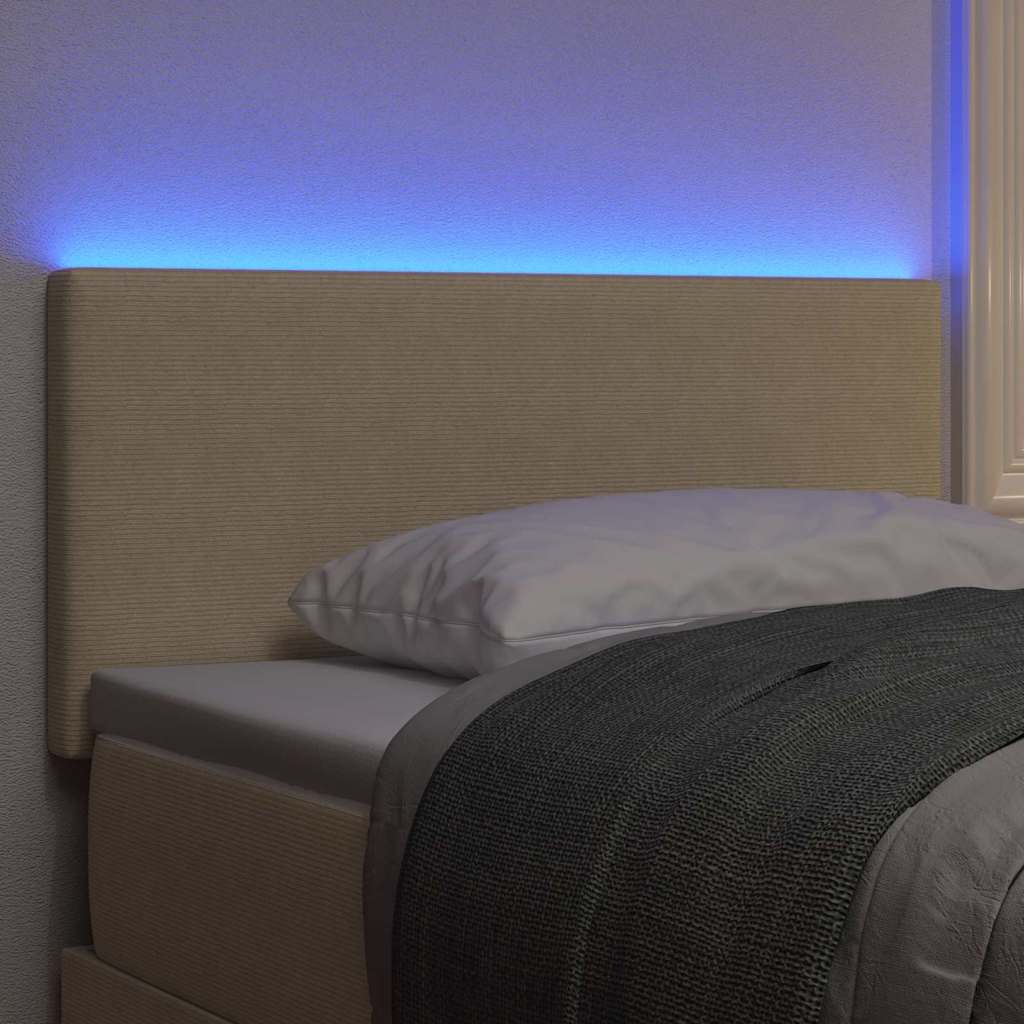 LED Headboard with LED Strip Lights Grey green 90 cm Fabric